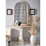 Зеркало-окно настенное в венецианском стиле с деревянной рамой бежевого цвета Venetian Smooth варинант исполнения - 4 | Loft Concept в Кирове