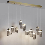 Подвесной светильник линейный с плафонами волнистой формы из фактурного стекла Big Wave варинант исполнения - 4 | Loft Concept в Кирове