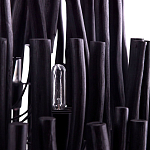 Люстра черная с несколькими ярусами деревянных палочек Bright Wooden Chandelier варинант исполнения - 10 | Loft Concept в Кирове