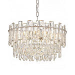 Круглая люстра с хрустальными подвесками на серебряном каркасе Gorgeous Crystal Light варинант исполнения - 9 | Loft Concept в Кирове