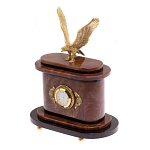 Часы настольные бронзовые из натурального камня Лемезит с декором в виде горного орла Eagle Stone Clock варинант исполнения - 2 | Loft Concept в Кирове