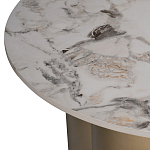 Стол журнальный круглый керамогранит белый Keramos варинант исполнения - 3 | Loft Concept в Кирове