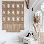 Панно на стену плетеное Макраме бежевый цвет  варинант исполнения - 5 | Loft Concept в Кирове
