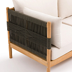 Садовый диван из тикового дерева и веревок Оreon варинант исполнения - 10 | Loft Concept в Кирове