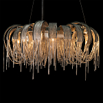 Люстра круглая подвесная с металлическими дугами и длинными цепочками 80 см Atlantis Chain варинант исполнения - 6 | Loft Concept в Кирове