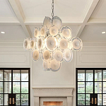 Люстра  с каскадом из круглых декоративных элементов  White Clear Glass Chandelier варинант исполнения - 4 | Loft Concept в Кирове