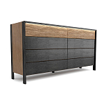 Комод 8 ящиков с подсветкой на рельефном фасаде Warm Industrial варинант исполнения - 7 | Loft Concept в Кирове