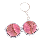 Зеркало брелок складное двухстороннее из натурального камня Родонит Stone Mirrors варинант исполнения - 6 | Loft Concept в Кирове