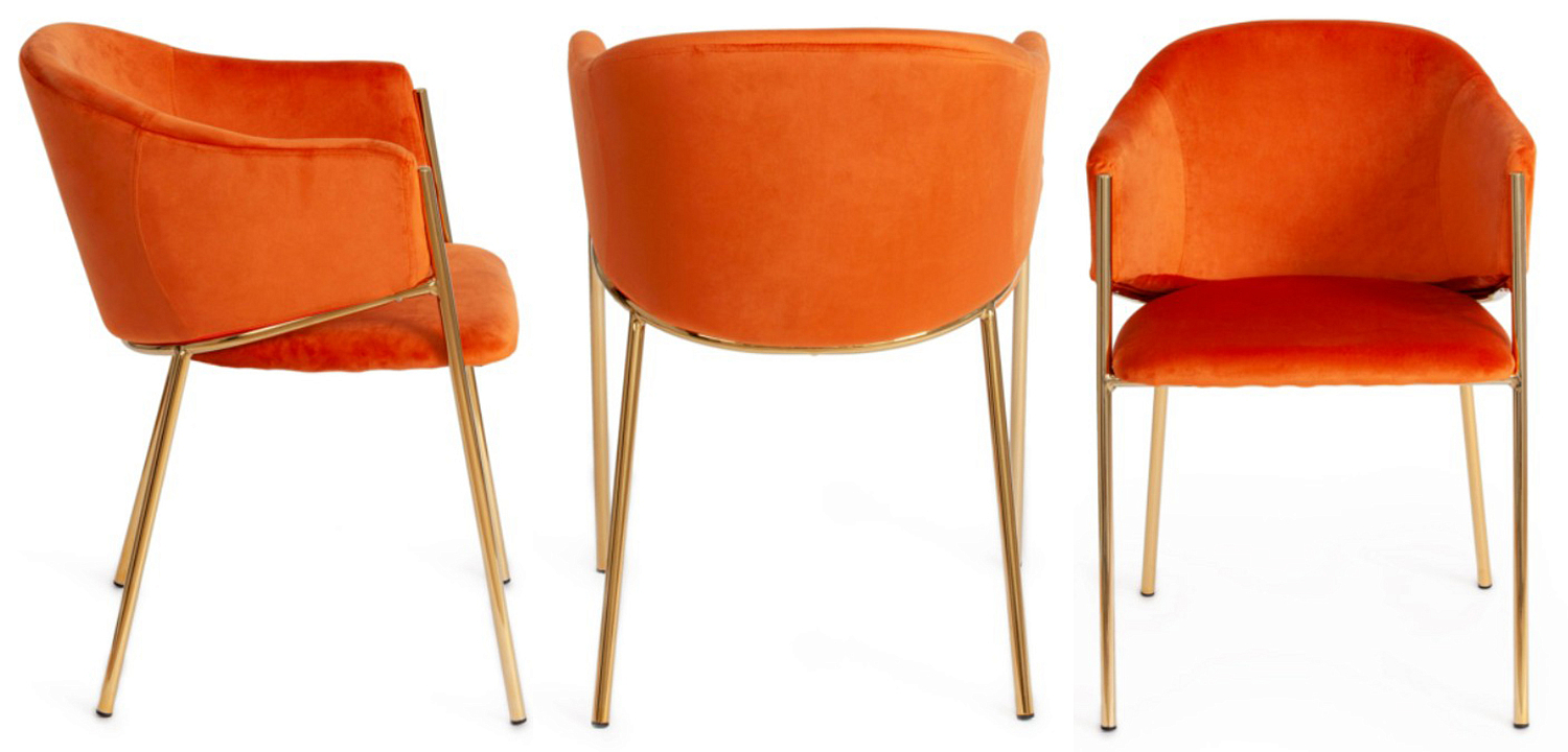Стул Faisal Orange Velvet Chair Стул Faisal Orange Velvet Chair - Loft-Concept в Кирове