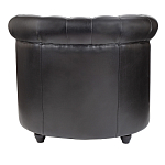 Кресло кожаное с мягкими подлокотниками на 4-х деревянных ножках Logan Leather Armchair black варинант исполнения - 3 | Loft Concept в Кирове