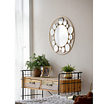 Зеркало настенное с круглыми зеркальными вставками Modern Mirror Space варинант исполнения - 2 | Loft Concept в Кирове