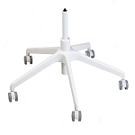 Стул с мягкой синей обивкой из велюра и подъемно-поворотным механизмом на белых колесиках Harper Blue and White варинант исполнения - 4 | Loft Concept в Кирове