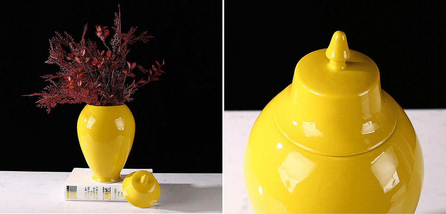 Ваза с крышкой Ceramic Yellow Vase Ваза с крышкой Ceramic Yellow Vase - Loft-Concept в Кирове