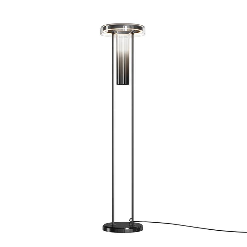 Напольный торшер светодионый Ikebana Black 3000К 24Вт Черный Дымчатый (Smoke) в Кирове | Loft Concept 