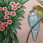 Обои ручная роспись Amazonia Florence Pink dyed silk варинант исполнения - 6 | Loft Concept в Кирове