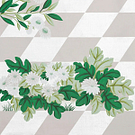 Обои ручная роспись Tiled Meadow Original colourway on Lilac Hint slub silk варинант исполнения - 1 | Loft Concept в Кирове