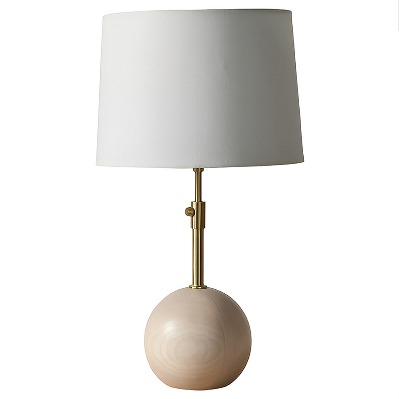 Настольная лампа на круглом основании из дерева Table Lamp Wood Латунь Белый Бежевый Черный в Кирове | Loft Concept 