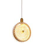 Подвесной светильник с плафоном из рельефного стекла Peony Glass Bronze  варинант исполнения - 1 | Loft Concept в Кирове