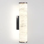 Бра с цилиндрическим плафоном из белого алебастра на прямоугольном основании Темная Латунь Cryptocrystalline Stone варинант исполнения - 1 | Loft Concept в Кирове