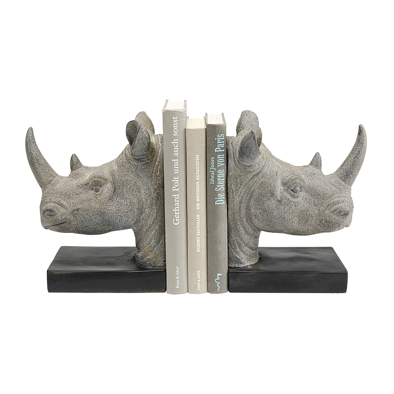 Держатель для книг Носороги Серый Черный в Кирове | Loft Concept 