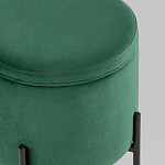 Зеленый пуф на черных ножках SANJAY варинант исполнения - 4 | Loft Concept в Кирове