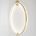 Бра светодиодное круглой формы с рамкой цвета латунь Ring Horizontal варинант исполнения - 3 | Loft Concept в Кирове