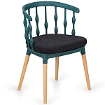 Пластиковый стул на ножках из массива бука Ferret Spiral Green варинант исполнения - 7 | Loft Concept в Кирове