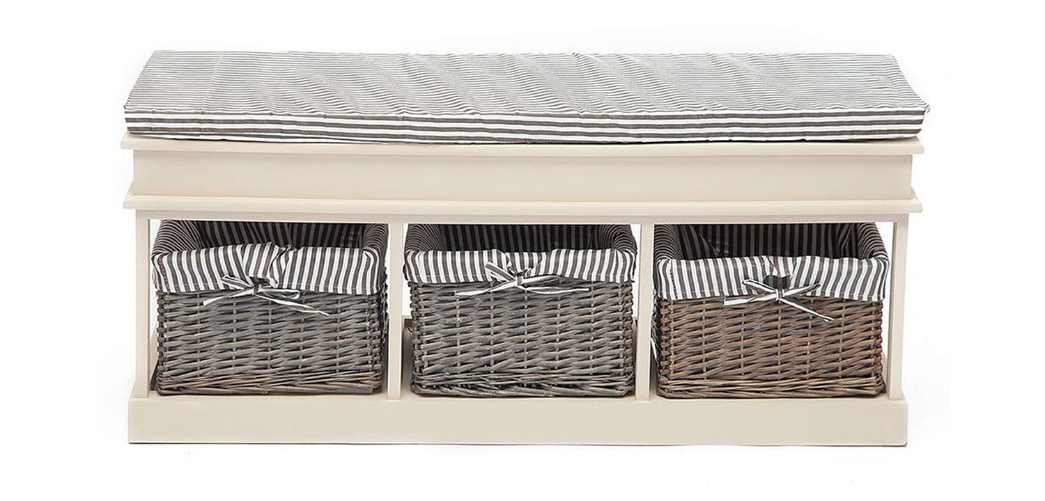 Тумба для обуви Provence Butter White 3 Boxes Тумба для обуви Provence Butter White 3 Boxes - Loft-Concept в Кирове