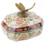 Фарфоровая шкатулка с бронзовой стрекозой Eden Garden варинант исполнения - 1 | Loft Concept в Кирове