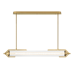 Подвесной светильник линейный золотого цвета с длинной цилиндрической стеклянной трубкой Eurofase варинант исполнения - 3 | Loft Concept в Кирове