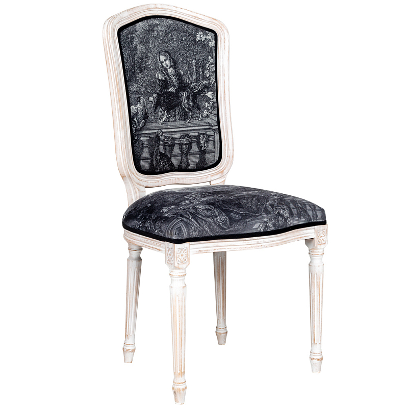 Стул Marimon Stool Черно-белый Белый винтажная патина Стул Marimon Stool Черно-белый Белый винтажная патина в Кирове | Loft Concept