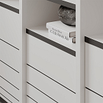 Стеллаж прямой ассиметричный с полками и 4-мя дверцами ARYA BOOKCASE WHITE варинант исполнения - 6 | Loft Concept в Кирове