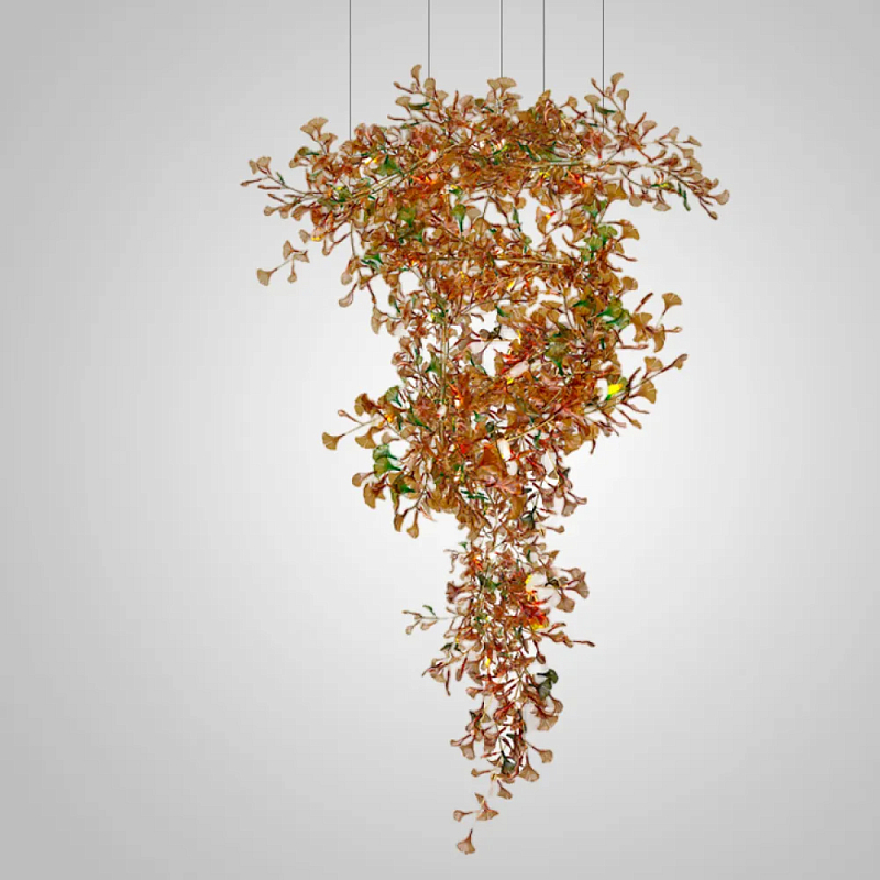 Люстра на ветвистом каркасе с листьями Amber Floral Attraction Янтарный Латунь Люстра на ветвистом каркасе с листьями Amber Floral Attraction Янтарный Латунь в Кирове | Loft Concept