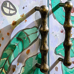 Премиальный Шкаф Defoliation двухстворчатый роспись зеленые листья  варинант исполнения - 4 | Loft Concept в Кирове