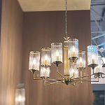 Люстра с 9-ю цилиндрическими стеклянными плафонами Jeanette варинант исполнения - 6 | Loft Concept в Кирове