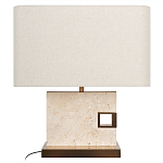 Настольная лампа с прямоугольным основанием из натурального камня c тканевым абажуром Lapis Tiburtinus варинант исполнения - 1 | Loft Concept в Кирове