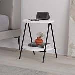 Стол приставной с 2-мя круглыми белыми столешницами ESSEL SIDE TABLE WHITE варинант исполнения - 4 | Loft Concept в Кирове