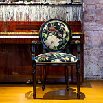 Стул с подлокотниками из натурального бука с изображением птиц и цветов Blooming Birds варинант исполнения - 2 | Loft Concept в Кирове