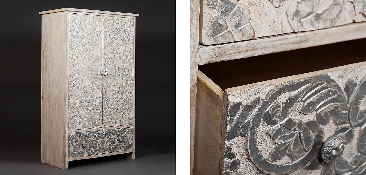 Шкаф Indian antique white Cupboard - Loft-Concept в Кирове