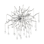 Бра с лучеобразным основанием и подвесками из прозрачного стекла в виде длинных капель Droplet Chandelier варинант исполнения - 7 | Loft Concept в Кирове