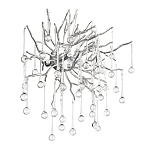 Бра с лучеобразным основанием и подвесками из прозрачного стекла в виде длинных капель Droplet Chandelier варинант исполнения - 9 | Loft Concept в Кирове