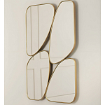 Зеркало в ассиметричной раме золотистого цвета Chaotic варинант исполнения - 1 | Loft Concept в Кирове