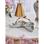 Блюдо из голубого фарфора с бронзовой ручкой в виде ветки Blue Garden варинант исполнения - 3 | Loft Concept в Кирове