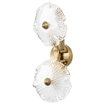 Бра с ветвистыми бронзовыми элементами и стеклянными рифлеными дисками Textured Glass Bra варинант исполнения - 1 | Loft Concept в Кирове