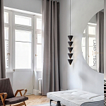 Подвесной светильник светодиодный в виде ряда черных металлических конусов  Herringbone варинант исполнения - 6 | Loft Concept в Кирове