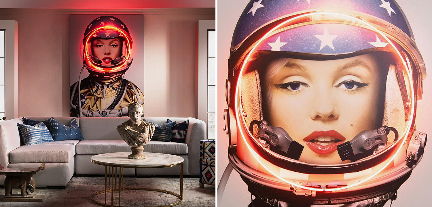 Неоновый постер Мерлин Монро в Скафандре Space Girl Marilyn Неоновый постер Мерлин Монро в Скафандре Space Girl Marilyn - Loft-Concept в Кирове