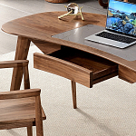 Стол рабочий округлой формы с ящиком  Working Moonnut Table варинант исполнения - 5 | Loft Concept в Кирове