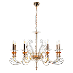 Люстра с 8-ю лампочками и изогнутыми прозрачными элементами из стекла Twisted Glass Candles Chandelier варинант исполнения - 2 | Loft Concept в Кирове