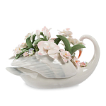 Статуэтка фарфоровая Лебедь с цветами Charming Statuette варинант исполнения - 1 | Loft Concept в Кирове