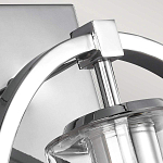 Бра цвета хром с круглой рамой и цилиндрическим прозрачным стеклянным плафоном на прямоугольном основании Feiss варинант исполнения - 2 | Loft Concept в Кирове